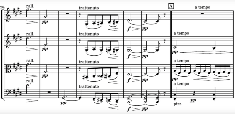 Score Excerpt for I Crisantemi by Puccini